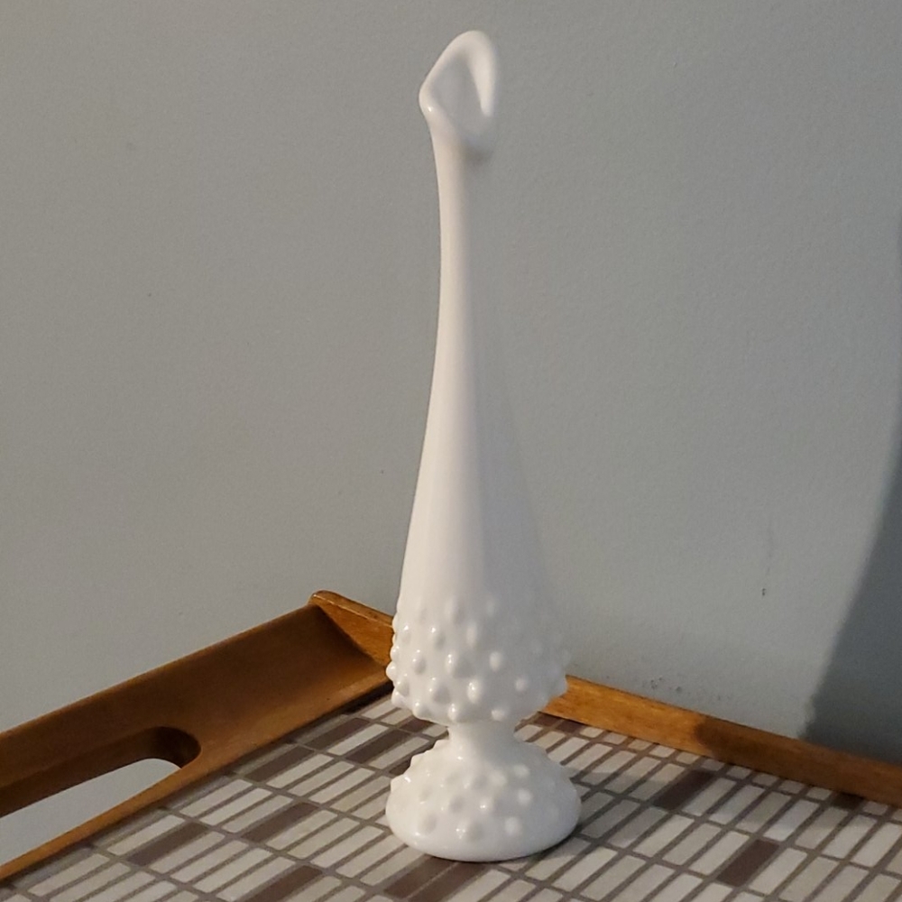 Vintage Swung Milk Glass Vase Hotmail Mid Century